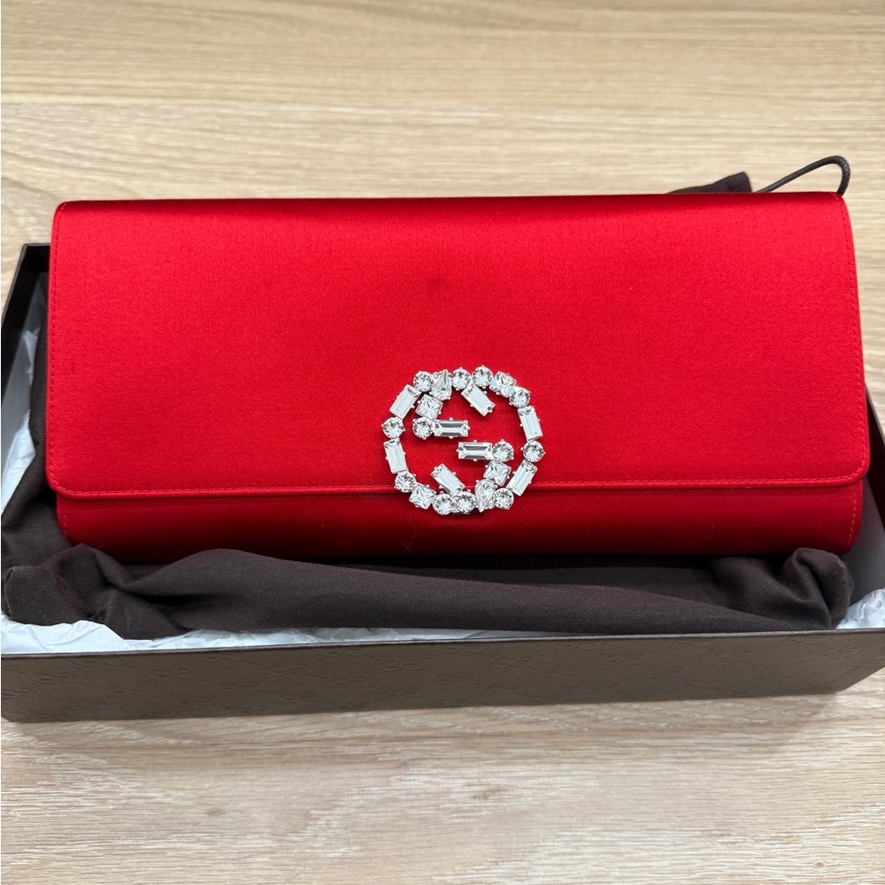 Satin Gucci clutch